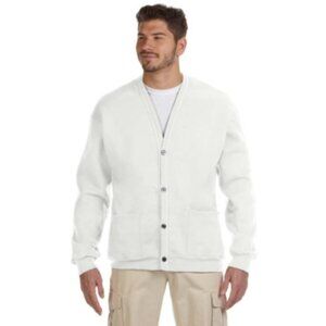 Jerzees Adult 8 oz. NuBlend® Cardigan - White